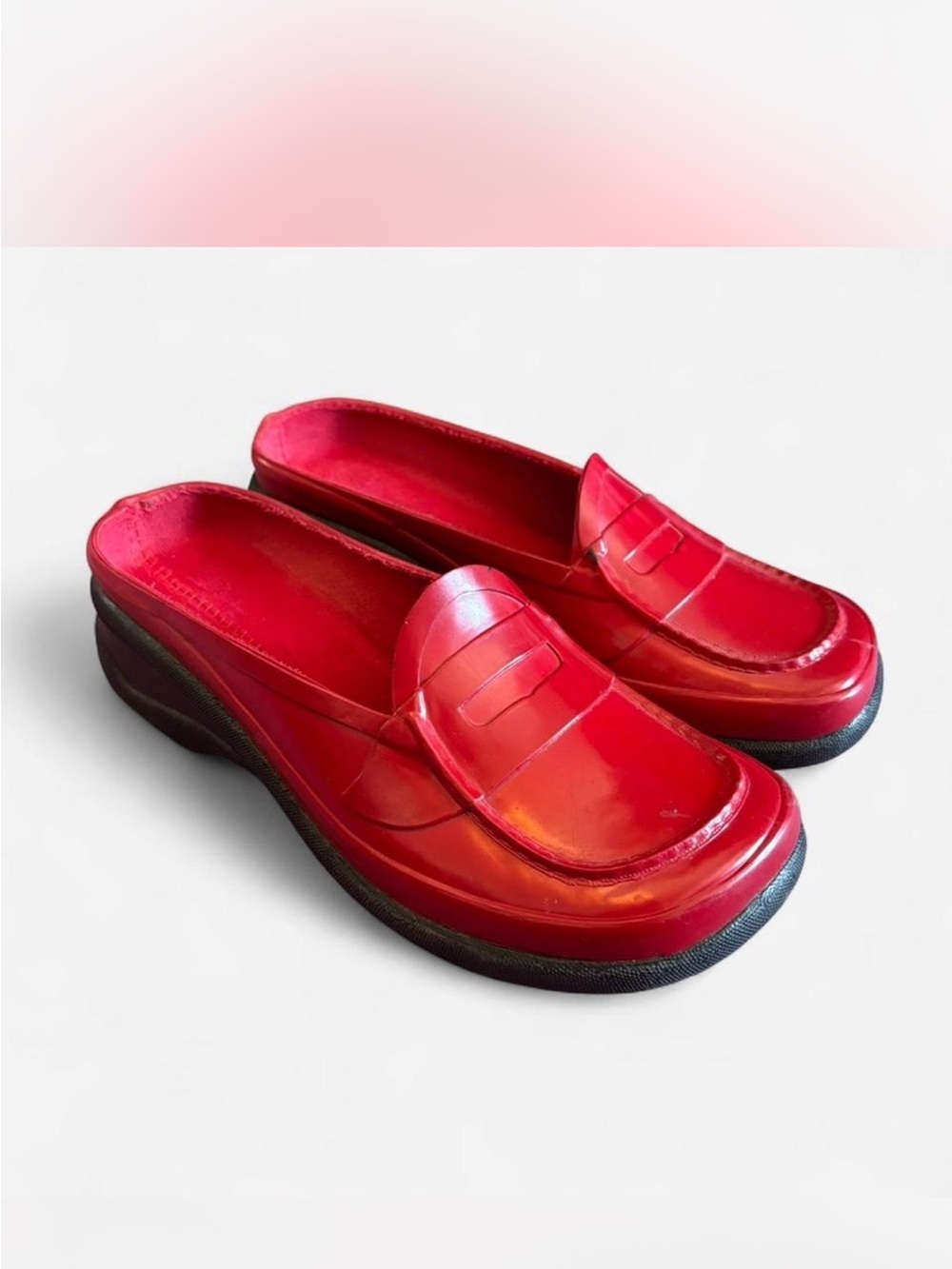 Red Women's Slip-On Platform Loafers